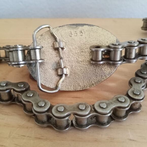 VINTAGE Harley Easy Rider 1970s Eagle Head Belt 42 44 Motorcycle Primary Chain - Picture 5 of 7